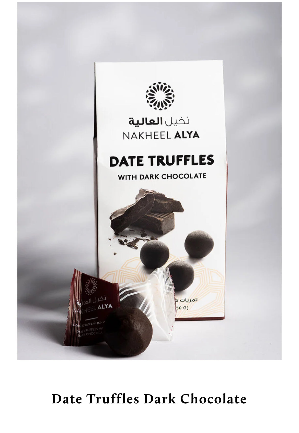 Date truffels dark chocolate 150 gram
