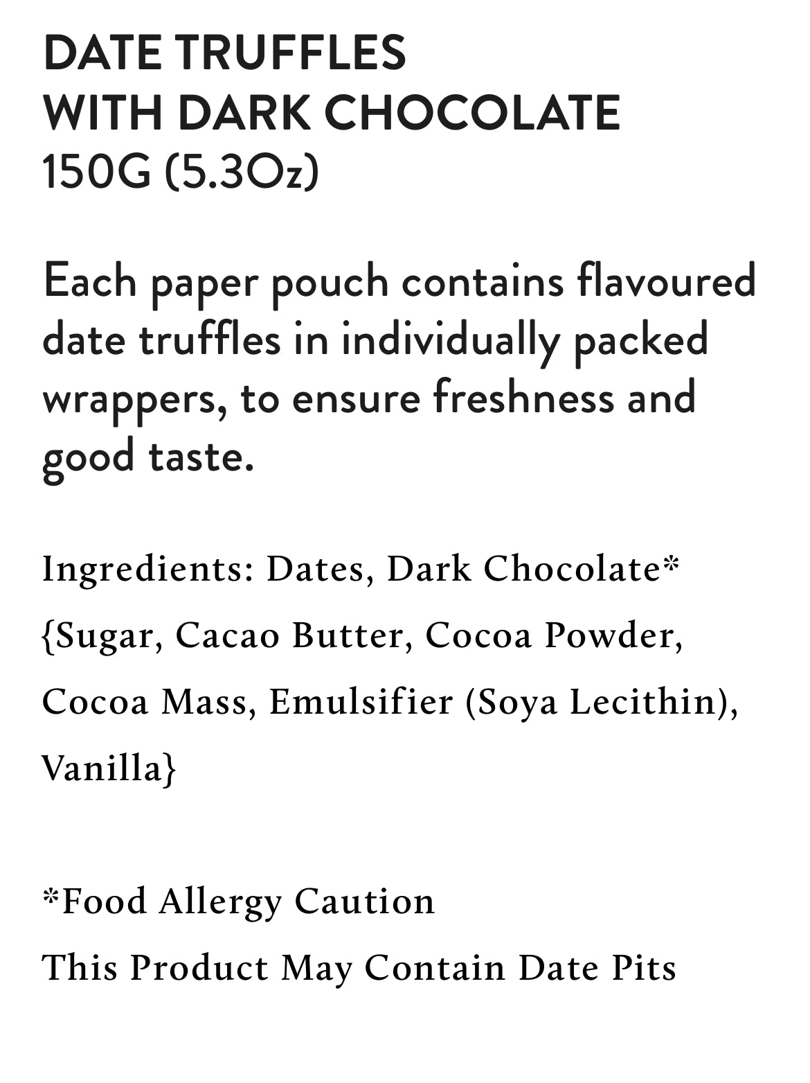 Date truffels dark chocolate 150 gram