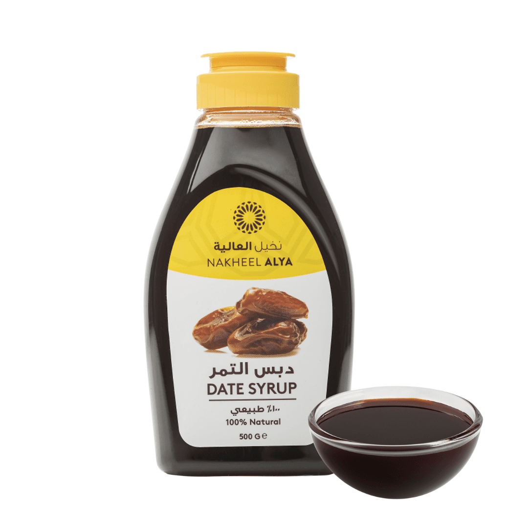 Dadel Siroop - Dadel Stroop | 100% Puur Zonder Toevoegingen van Nakheel Alya in een fles van 500g met schaaltje pure stroop. Ideaal voor koken en bakken.