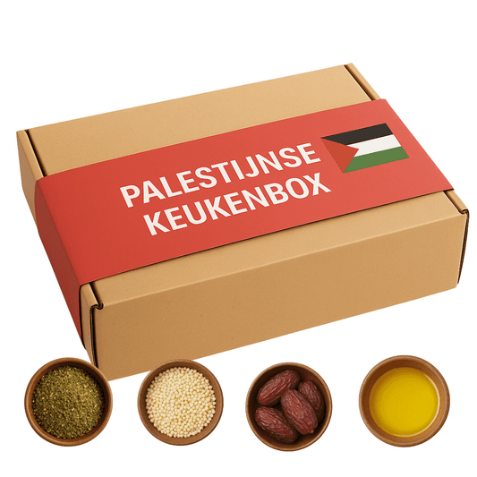 Palestijnse Keukenbox – Za’atar, Maftoul, Medjoul & Olijfolie - Dadelskopen.nl