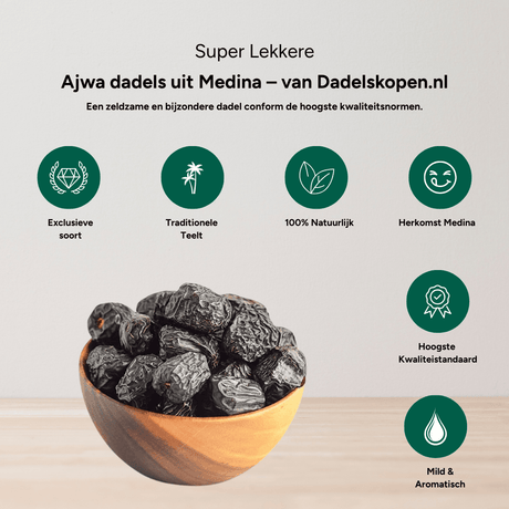Premium Ajwa dadels uit Medina - Dadelskopen.nl